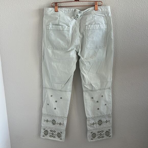 By Anthropologie The Wanderer Neutral Eyelet Lace Pants 29 - Picture 2 of 9